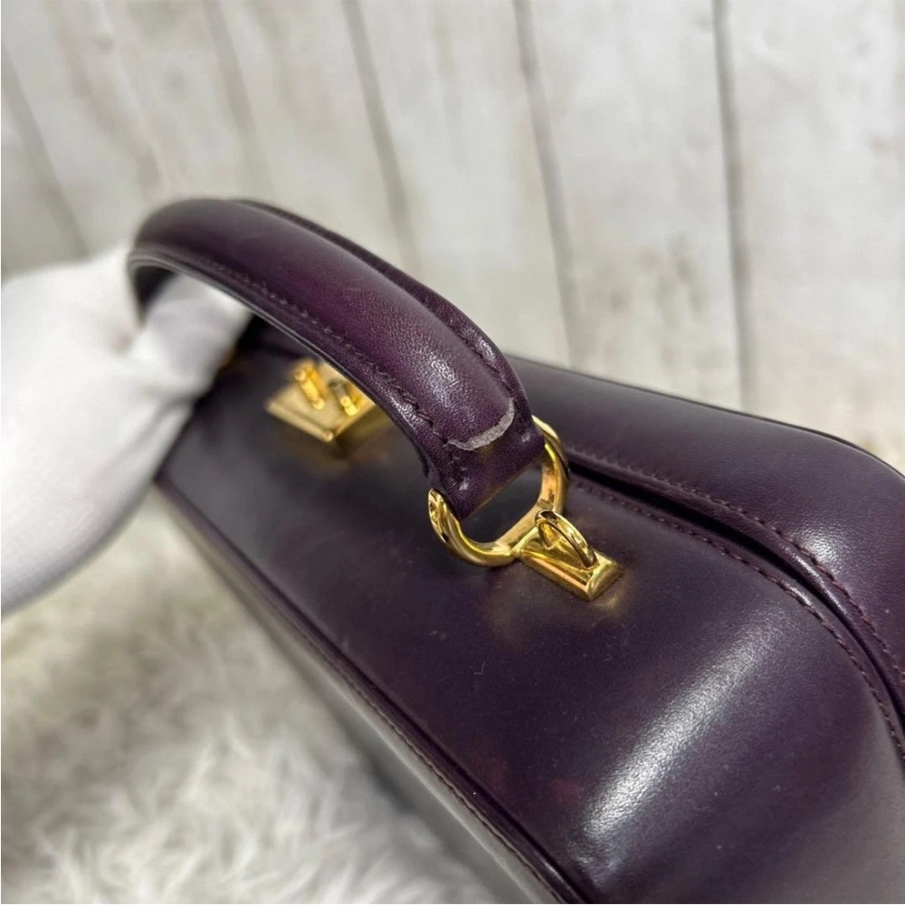 Gucci Dark Purple Leather Box Bag with Gold Hardware - Picture 7 of 16